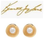 𝅺KENNETH Jay Lane Faux Pearl Gold Tone Earrings Photo 1
