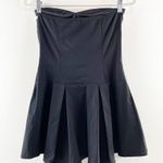 Saints Strapless Bow Contrast Mini Pleated Dress Black White Medium Photo 6