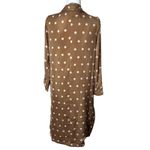 BB Dakota Women's Deedra Size XS Duster Brown Polka Dot Long Sleeve Pockets NWT Photo 3