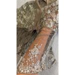 Rare Spencer Alexis VTG 90s Blush Gold Babydoll Lace Kimono Sheer Boho Fairy Lg Tan Photo 12