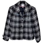Chico's Chico’s Black & White Plaid Tweed Button Down Coat Photo 0