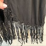 XCVI  Black Cold Shoulder Fringe Bottom Kimono. Size Small. Photo 5