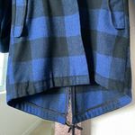 BB Dakota Jaslene buffalo plaid check fur hood long coat Photo 3