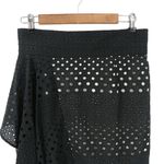 NWT Kimora Lee Simmons Eyelet Black White Asymmetrical Ruffle Hem Skirt 10 Photo 5
