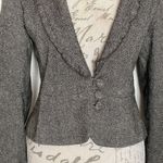 Loft  Womens Blazer Jacket Sz 6  Ruffle 3 Button Corporate, Girl boss, Business Photo 6