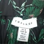 Topshop  Black Mini Pleated Floral Print Midi Skirt with Elastic Waist & Tie Belt Photo 6