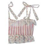 Dolls Kill  Sugar Thrillz Hold Your Applause Ruffled Crop Top Pink Polka Dots Sz S Photo 7