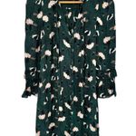 Derek Lam 10 Crosby Scribble Printed Dress size 6 Silk Button Front Ties Green Photo 2