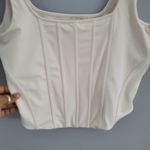 EXPRESS Women's Cream Body Contour Bustier Crop Top Size XL Photo 2