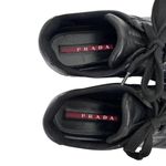 Prada Black Leather Sneakers Sz 41 Photo 2