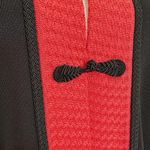 Misook Sweater Blazer Cardigan Black with Red Trim Frog Closure Size M Photo 2