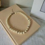 Pearl & Rhinestone Necklace Vintage “Eudora” Elegant Classic Minimal Pearlcore White Photo 4