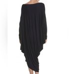 Aakasha Black Asymmetrical Long Sleeve Lagenlook Viscose Blend Tunic Dress Size L Photo 1