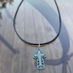 Handmade  Y2K Punk Cross  pendant PU leather necklace , Gothic Grunge Photo 3