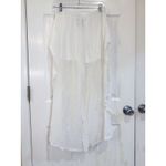 I.N. San Francisco LN San Francisco White Gauze Beach Cover Up Pants Pom Pom Trim Size L Photo 3