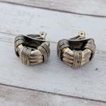 Vintage Clip On Earrings Chunky Industrial Hoops Photo 9