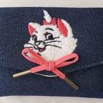 Lounge Fly  x DISNEY Aristocats Bonjour Marie Denim Wallet Cat AS-IS Photo 0