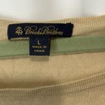 Brooks Brothers Tan Burnout Stripe Round Neck Silk Blend Sweater Size Large Photo 2