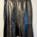 Etcetera  Black Leather Midi Skirt Photo 0