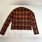 Tahari  Cropped Sweater Blazer Jacket Tan Plaid Photo 1