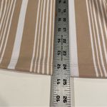 Liz Claiborne  Striped Top Women’s Lg Tan White Puff Pleated Sleeve Soft Office Photo 7