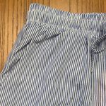 Edikted Mid-Rise Elastic Drawstring Waist Pinstripe Shorts Size XS Blue & White Photo 8