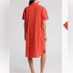 Eileen Fisher  Orange Classic Collar Cotton Poplin Shirt Dress Hi-lo size Medium Photo 14