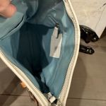 Coach 2005 Vintage Signature Buckle Demi 2-way Bag khaki/White Leather Trim Rare Photo 14