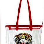 Ed Hardy  Red Tiger Clear Tote Bag With Zipper Closure & Pouch Photo 0