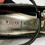 White House | Black Market wedge heels black reptile embossed leather size 7 Photo 6