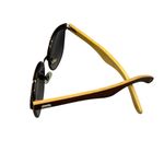 Bamboo Wood & Bronze Round Sunglasses – Gradient Lenses, Unisex Vintage Style Photo 7