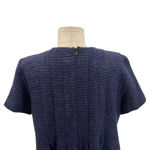 Anna Sui Anna‎ Sui Swing Mod Dress Tweed Boucle Knit Short Sleeve Purple Black Size 12 Photo 7