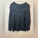 Madewell  Cotton-Blend Off-Shoulder Black Wool Cotton‎ Sweater Size XS Photo 6