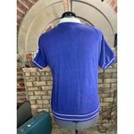 polo shirt striped diagonal blue navy white 1980s Size XL Photo 4