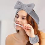 A Face Wash Set of Spa Headband and Wrist Washband Photo 4