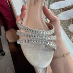 Silver Sparkly Kitten Heels Size 8.5 Photo 3