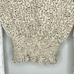 Japna ‎ Floral Print Long Sleeve Smocked Waist V Neck cropped Top Photo 2