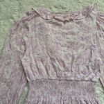 House of Harlow  1960 x Revolve Dress Ajay Ruffle Long Sleeve Mini Paisley Sz M Photo 5