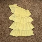 ZARA  Yellow off the Shoulder Ruffled Mini Dress  Photo 1