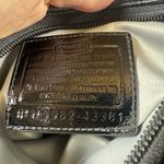 Coach  Alex Swingpack Satin Fabric Black Patent Leather Purse Photo 7