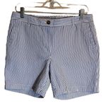Talbots RELAXED CHINO SHORTS - SUNSHINE SEERSUCKER BLUE WHITE 6 Photo 5