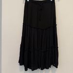 Black Maxi Peasant Tiered Skirt  Photo 3
