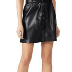 Nanushka Roberta Black Faux Leather Mini Shirt Dress Western Size Medium Photo 0