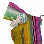 Raisin's  Bikini Top Swim Stripe Multi Color Off Shoulder Lace Up Beach NWT Small Photo 7