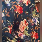 Philosophy Size S Navy Blue Floral Blouse V-Neck Cuffed Sleeve Dark Moody Print Photo 6