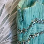 Morgan & Co Turquoise Green Strapless Formal Prom Dress Juniors Sz 1/2 Sequin Photo 5