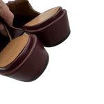 Bettye Muller Brea Leather Large Tassel Loafer Mule Burgundy Size 6.5 Photo 4