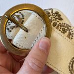 Nine West Vintage Cream Gold Tone Studded Belt Womens XL Boho Fall Western Photo 6