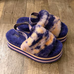 UGG  Disco Marble Slide Slippers Sheepskin Violet Night Purple Tie Dye Photo 0