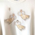 Bonworth NEW Vintage  Christmas Holiday Angels Bling Fleece Lined Sweatshirt L Photo 1